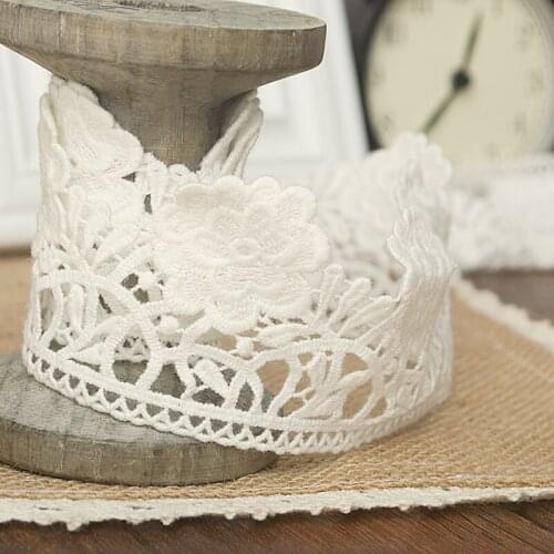 Hot sale 5.5 cm cotton large floral water soluble accessories DIY manual embroidery lace Clothing material