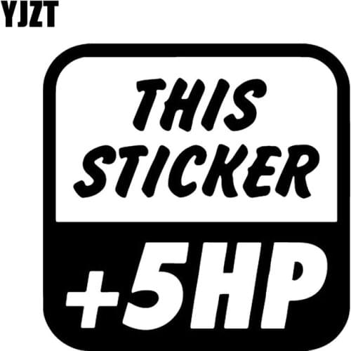 YJZT 12.8X12.8CM THIS STICKER +5 HP Vinyl Car Sticker Decal JDM Personality Decoration Black/Silver C26-0190