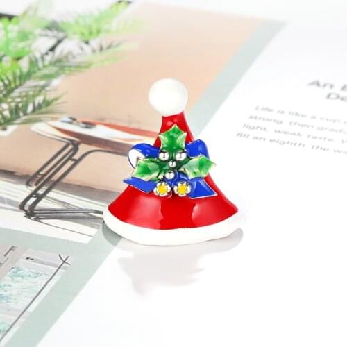 Multicolor Christmas Hat Brooches for Women Enamel Brooch Pins Jewelry Accessories