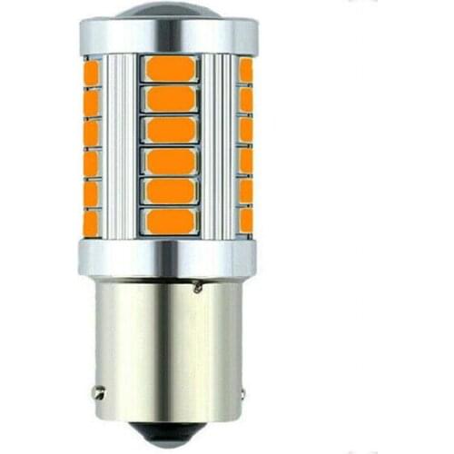 2pcs 1156 BAU15S PY21W 33 SMD 5730 LED Bulbs Turn Brake Lamps Turn Lamp Brake Light Amber Amber Tail Led Yellow Tail Light W2P6