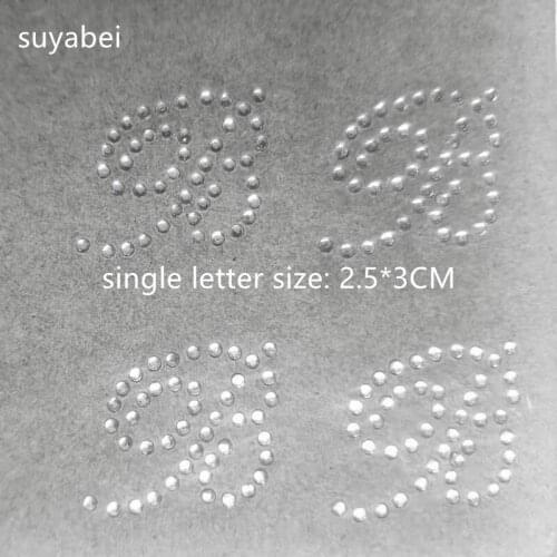 2pc/lot Red heart with star pattern designs iron on transfer hot fix rhinestone motif iron on transfers motif patches for shoes