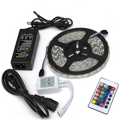 5M/SET Colorful Tape Lamp 12V SMD 5050 60LED RGB Waterproof Soft RGB LED Flexible Strip Light