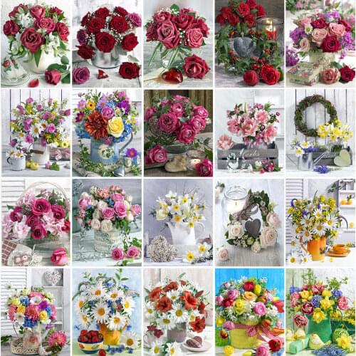 Diamond Painting Flower 5D DIY Mosaic Rose Diamond Embroidery Full Square Round Drill Cross Stitch Kit Home Decoration Art Gift