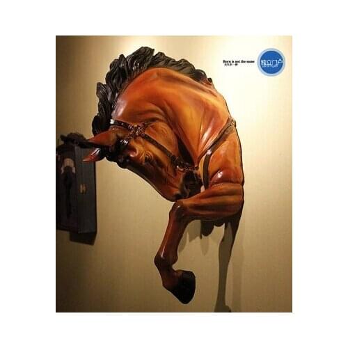 American country European resin horse head wall murals Horsehead home clubhouse bar pendant retro decorations