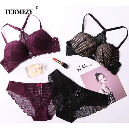 TERMEZY Sexy Lace Women Lingerie Front Closure Bra Set Women Bras Underwear Lady push up bra Lingeries Sexy Bra&Panty Sets