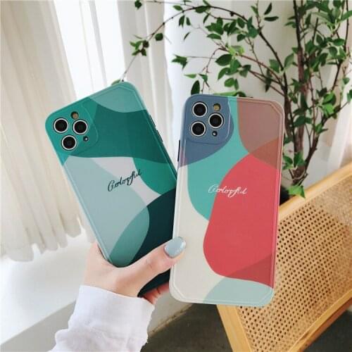 Retro Abstract geometry art japanese Phone Case for apple iPhone 11 Pro Max Xr Xs Max 7 8 Plus 7Plus case Cute kawaii soft cover