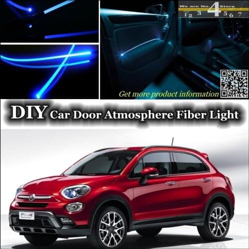 For Fiat 500X interior Ambient Light Tuning Atmosphere Fiber Optic Band Lights Inside Door Panel illumination (Not EL light)