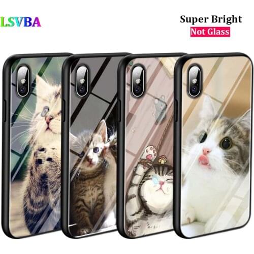 Black Cover Sleeping Kitten Cat for iPhone 11 11Pro X XR XS Max for iPhone 8 7 6 6S Plus 5S 5 SE Glossy Phone Case
