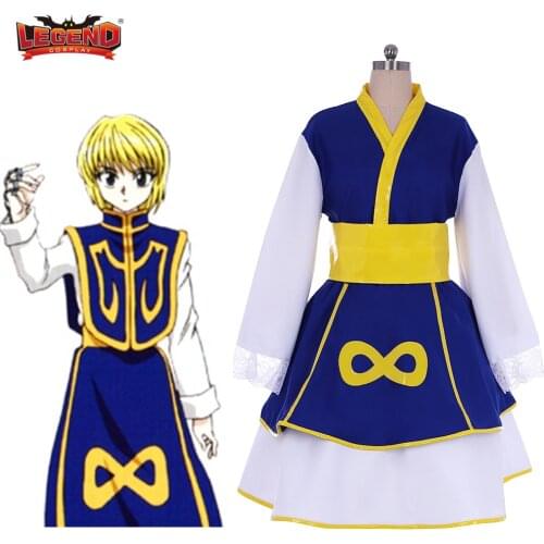 Cosplay legend HUNTER X Costume HUNTER Kurapika Women Lolita Kimono Dress Suit Halloween Full Outfits Custom Made For Adult