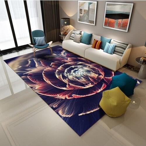 Creative Geometric Flowers Printing Carpet For Living Room Bedroom Anti-slip Floor Mat Fashion Kitchen Carpet Area Rugs