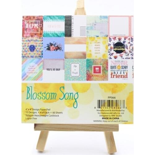 KSCRAFT 60pcs 4" Single-side Printed Blossom Song pattern creative papercraft art paper handmade scrapbooking kit set book