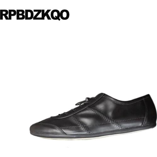 Designer Shoes Men High Quality Casual Runway European Flats Lace Up Black Genuine Leather Brand Italy Real Italian Round Toe