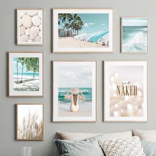 White Stone Pearl Surf Girl Abstrat Wall Art Canvas Painting Nordic Posters And Prints Wall Pictures For Living Room Decoration