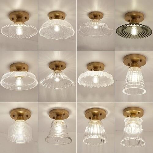 Nordic all copper glass ceiling creative lighting act porch balcony corridor light contracted modern lamps