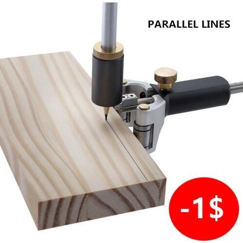 New 0-120mm Wood Scribe Tool Wheel Mortise Gauge Scriber Anodizing Woodworking Tool Set Sliding Marking Tool With Pencil