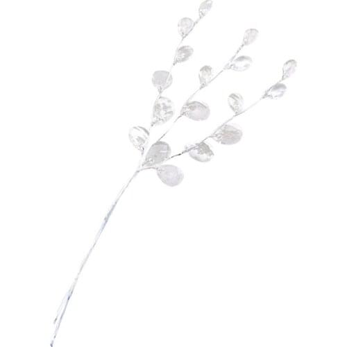New 10pcs Crystal Bud Branches Artificial Flower Twigs For Wedding Party Home Snow Decoration DIY Decorative Craft Fake Flowers
