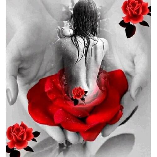 Full Diamond Painting Rose Beauty Cross Stitch Round Diamond Mosaic Craft Diamond Embroidery 5D Diy Needlework Paintings