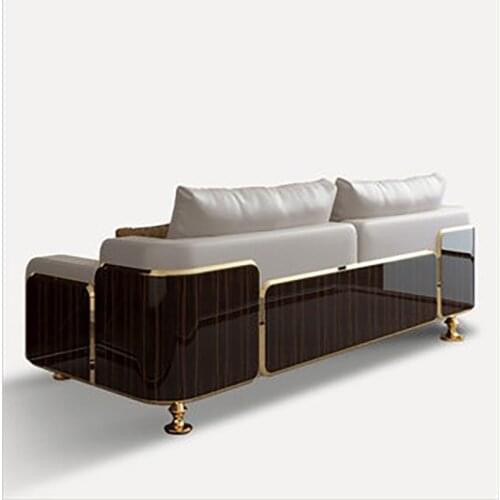 Postmodern light luxury full leather sofa top layer cowhide combination designer original high-end luxury living room furniture