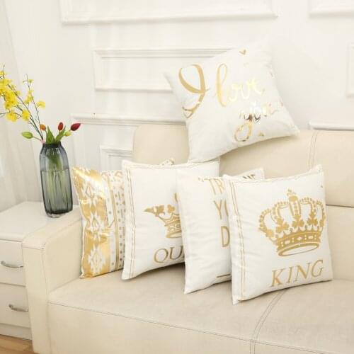 Gilding Love Heart Pineapple Print Pillow Case Home