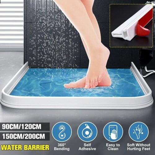 Bathroom Water Stopper Flood Barrier Rubber Dam Silicon Water Blocker Dry and Wet Separation Home Improve Don't Slip