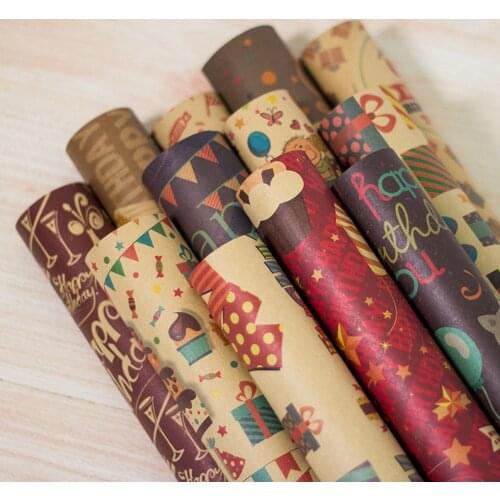 Christmas Gift Wrapping Paper for Holiday Wedding Birthday Gift Box Packaging Paper New Year Gift Packing Material Craft Paper