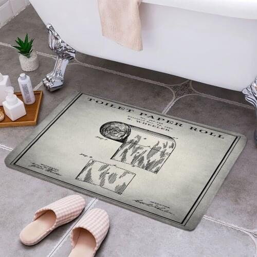 Toilet Paper Roll Patent 3D Print Doormats Rectangle Non-Slip DoorMat Bedroom Kitchen Entrance Print Door rugs Dropshipping