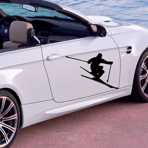 Cartoon Ski Stickers For Cars Car Door Handle Decals Car Styling Stickers And Car Body Decals Accessories
