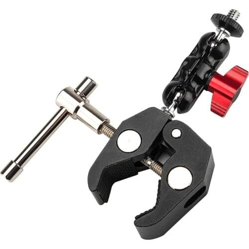 Articulating Magic Arm Mount Adapter Aluminum Alloy and Magic Friction Arm Super Crab Clamp Articulating Pliers Clip for Monitor