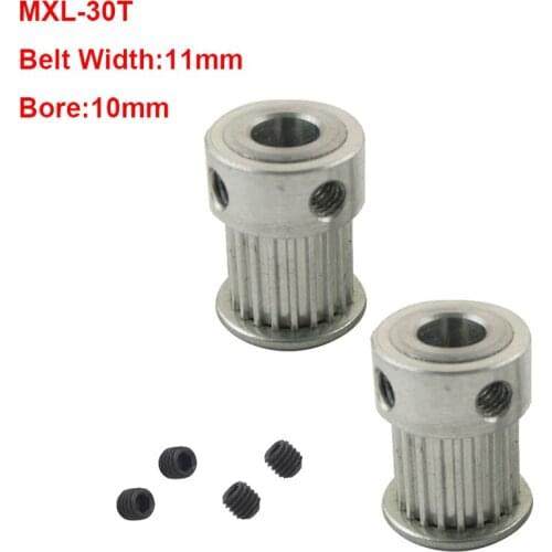 2PCS MXL 30T Timing Wheel Pulley 5/6/6.35/7/8/10/12mm Bore 11mm Belt Width Timing Belt Pulley Used on 3D Printer