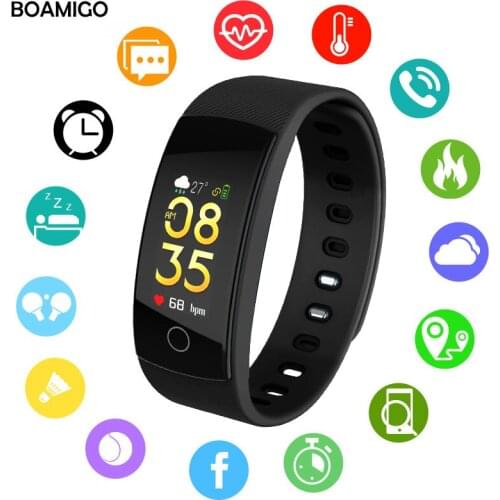 BOAMIGO smart watch sports pedometer wristband call information reminder smart watch IOS Android phone Bluetooth connection