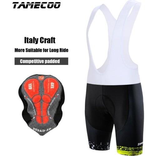 Tamecoo Cycling Bib Shorts Mountain Bike Shorts Summer ShockProof 5D GEL Pad Cushion Pro MTB Bike Bib Tights Triathlon