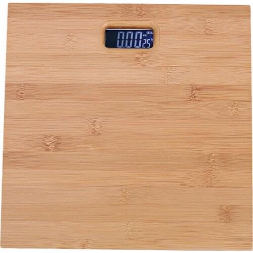 Square Body Scales Wooden Anti-skid Bathroom Weight Scale LED Display Back Light Household Health Weight Digital Scale