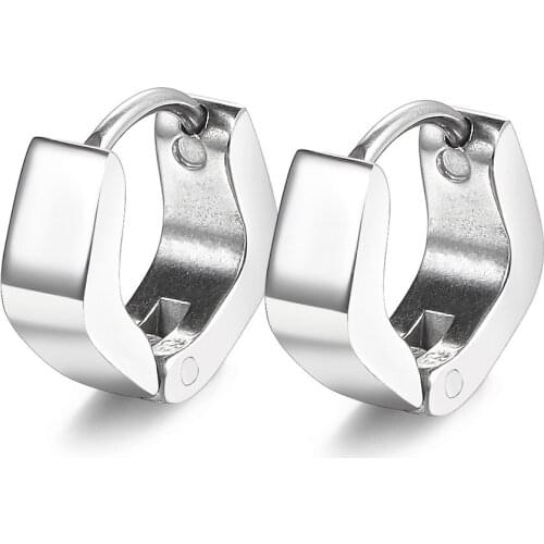 Hoop Earrings for Women Titanium Steel Rhombus pendientes fiesta aros acero inoxidable bisuteria biżuteria simplee Gift