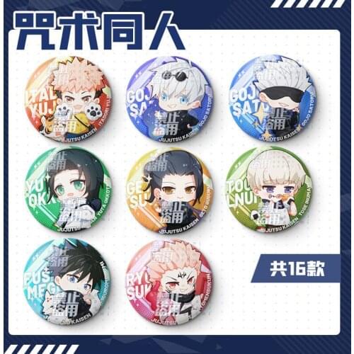 Anime Jujutsu Kaisen Badges on a Backpack Anime Gojo Satoru Icons Pins Badge Decoration Brooches Badges For Clothes Bags