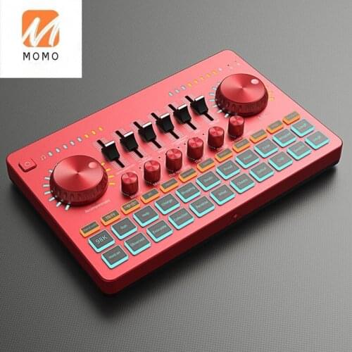 Live Sound Card Audio Interface Sound Card Adjustable Audio Mixer Sound Card Studio Recording Voice Changer