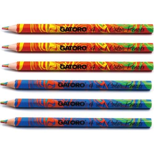 1/2/3Pcs Cute Art Colored Pencil 4 In 1 Multicolor Wooden Pencils for Drawing Graffiti Pen Kids Crayon Color Pencils