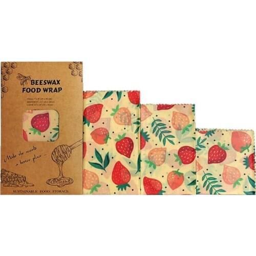 1Set Reusable Beeswax Cloth Wrap Food Fresh Bag Lid Jungle Party Bees Wax Wrap for Sandwich Cheese