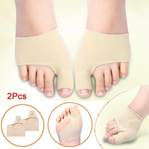 2Pc Toe Separator Hallux Valgus Bunion Corrector Orthotics Feet Bone Thumb Adjuster Correction Pedicure Tools Sock Straightener