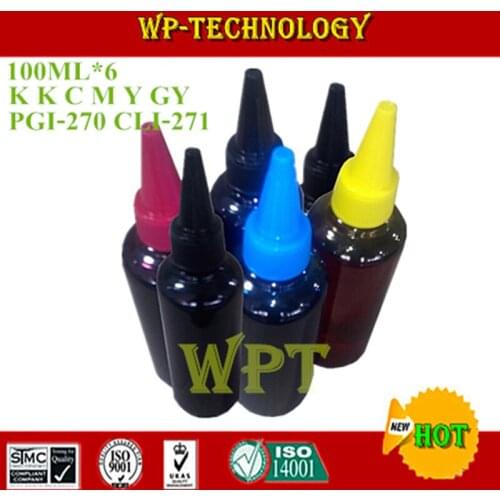 6X100ML Quality Dye Refill Ink CIS InK suit for PGI-270 CLI-271 suit for Canon MG5720 MG5721 MG5722 MG6820 MG6821 MG6822 MG7720
