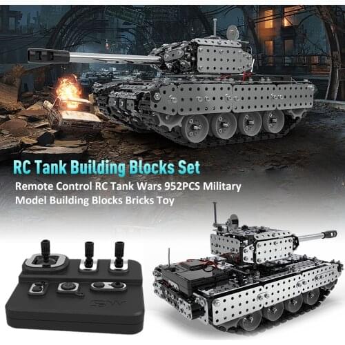 952pcs RC Tank Brick Toys Car Building Blocks Stainless Steel Remote Control Tank Military Educational Cars For Children