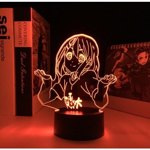 Anime K ON Yui Hirasawa Acrylic LED Night Light for Bedroom Decorative Room Nightlight Birthday Gift 3d Table Light Manga