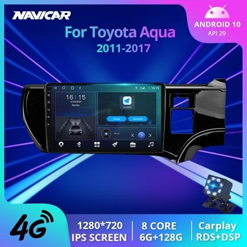 2Din Android10.0 Car Radio For Toyota Aqua 2011-2017 GPS Navigation Stereo Receiver Car Multimedia Player Bluetooth Player IGO