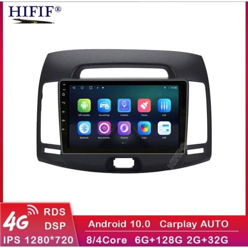 4G+64G Android 10 4G Car Radio Multimedia Video Player Navigation GPS WiFi 2 din Carplay For Hyundai Elantra HD 2006-2010 no dvd