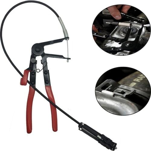 Auto Vehicle Tools Cable Type Flexible Wire Long Reach Hose Clamp Pliers for Car Repairs Hose Clamp Removal Hand Tools Alicate