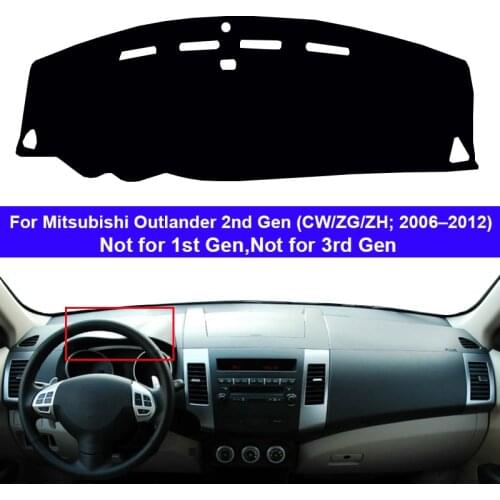 Car Dashboard Cover Dash Mat Carpet Rug For For Mitsubishi Outlander 2nd Gen CW/ZG/ZH 2006 – 2012 2 Layers Sunshade Auto Cape