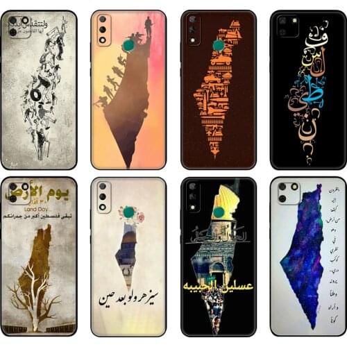 Black tpu Case For Huawei Y9S Y6S Y8S Y5P Y7P Y8P Case For Huawei Y5 lite Prime 2018 Y6 2019 Cover Palestine Broadsword