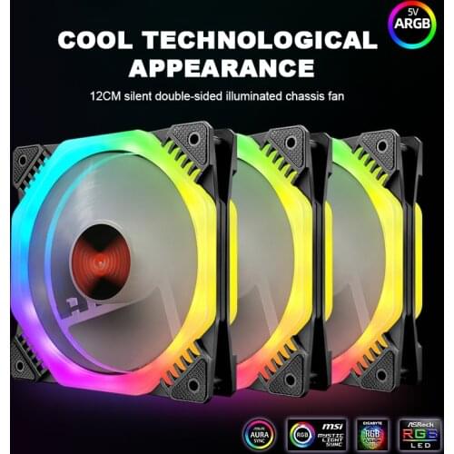 COOLMOON Case Cooler Cool Fan 120mm Pc Computer RGB Magic Double Ring Octagonal Color Changing Fan CPU Cool Fans