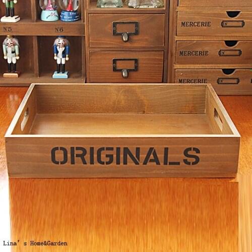 Home Serving Rectangle Vintage Wood Storage Tray
