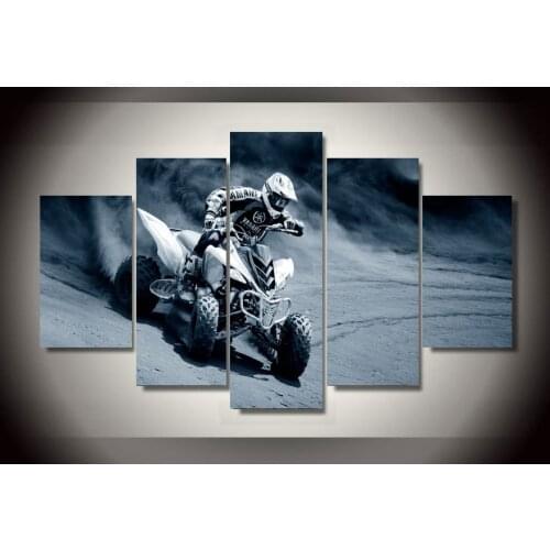 JIE DO ART 5 Pieces Motorcycle Racing Modern Home Wall Decor Painting Canvas HD Print Painting Canvas Wall Picture For Home