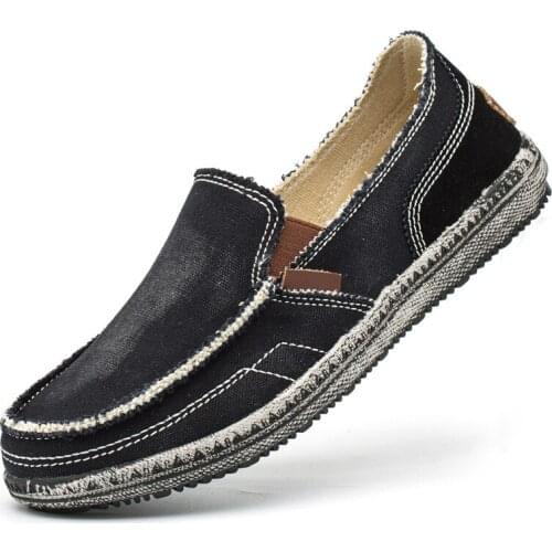 Mens Shoes Casual Sneakers Summer High Quality Denim Canvas Shoes Men Loafers Comfortable Slip-On Shoes Male Driving Size 12 46